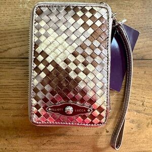 Elliott Lucca Gold and Silver Woven Wristlet